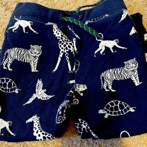 Navy blue sweatpants with animal design